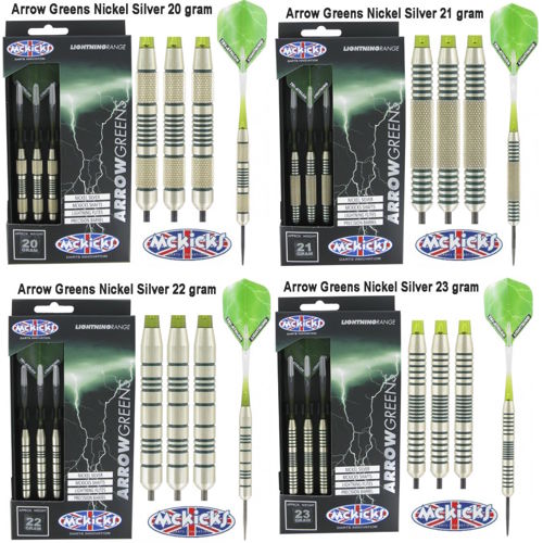 Steel tip arrow greens nickel silver mckicks Darts Store